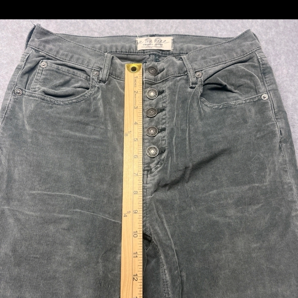 Free People Gray Button-Up Cropped Pants